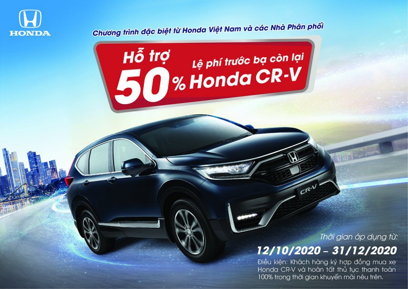 Honda CR-V nhận ưu đãi 50% phí trước bạ còn lại Honda CR-V nhận ưu đãi 50% phí trước bạ còn lại 1