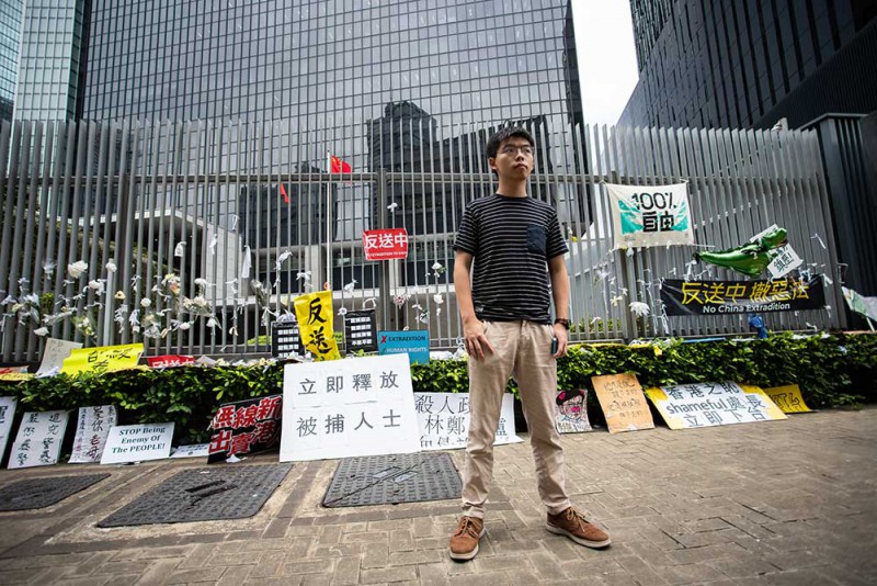 Hoàng Chi Phong (Joshua Wong), cựu thủ lĩnh phong trào sinh viên biểu tình đòi dân chủ năm 2014, được trả tự do ngày 17.6 sau khi mãn hạn tù (Ảnh: Bow LeTrinh)