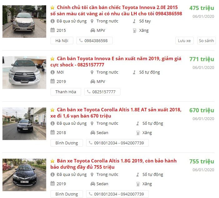 Toyota Innova giảm giá tại đại lý (Ảnh: oto.com.vn)