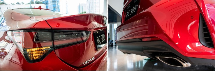 Đuôi xe Lexus RC 300 2020 có giá 3,27 tỷ đồng