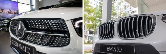 Đầu xe Mercedes-Benz GLC 300 2020 và BMW X3 2020