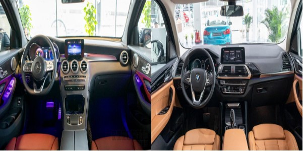 Thân xe Mercedes-Benz GLC 300 2020 và BMW X3 2020