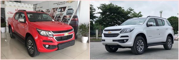 Chevrolet là Colorado và Trailblazer đang bán tại Việt Nam là xe nhập khẩu nguyên chiếc từ Thái Lan
