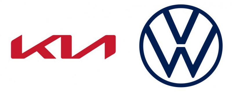 Logo của Kia và Volkswagen mới thay đổi gần đây.