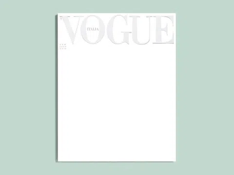 Tạp chí thời trang Vogue Italia để trang bìa trắng