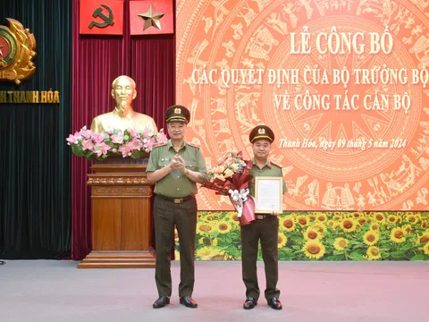 Bổ nhiệm ông Lê Anh Ngọc giữ chức Thủ trưởng Cơ quan An ninh điều tra Công an tỉnh Thanh Hoá