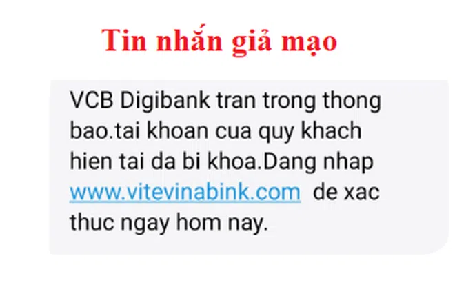 Cảnh báo hiện tượng lừa đảo mạo danh tin nhắn thương hiệu Vietcombank